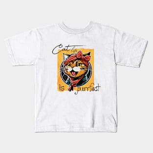 Cat Life Is Purrfect Kids T-Shirt